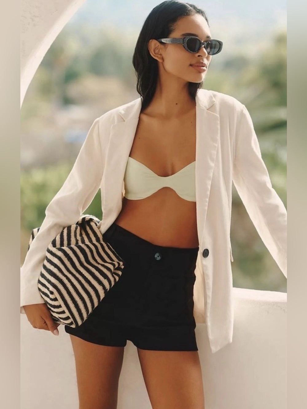 Anthropologie Maeve The Colette black cotton linen shorts 26 Small S perfect